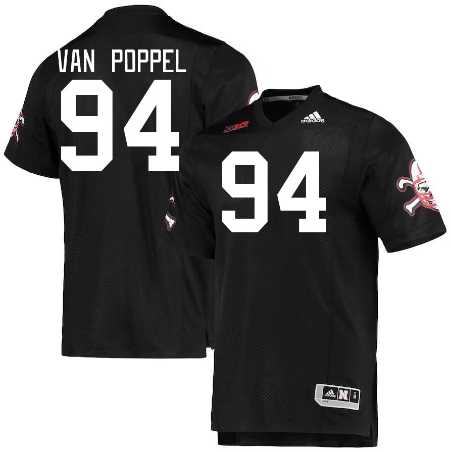 Men #94 Riley Van Poppel Nebraska Cornhuskers College Football Jerseys Stitched Sale-Black